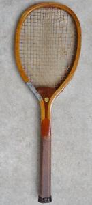 VTG 1905 WRIGHT & DITSON WOOD FRAME TENNIS RACKET 13 OUNCE ELLA HUNTER BOSTON MA