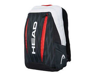 HEAD Djokovic Backpack Tennis Black White Sports Squash Rucksack NWT 283097