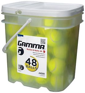 GAMMA Pressureless Tennis Ball Bucket| Case w/48 Practice Balls| Bucket to Less