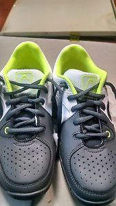 HEAD "REVOLT' JUNIOR SIZE 4 GRAY/WHITE/LIME GREEN TENNIS SHOE