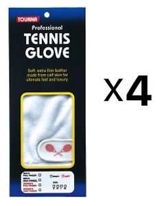 Tourna Women's Lady's Full Finger Tennis Glove Soft Right Hand Medium (4-Pack)