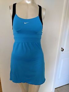 Nike Dri-Fit Set Point Blue Tennis Dress Empire Waist Built in Bra Size XS EUC