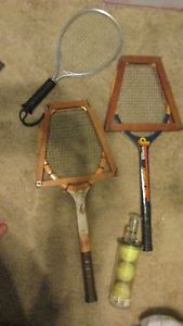 Vintage tennis rackets Jack Kramer Autograph,Tony Trabert & Pressure can Nuball2