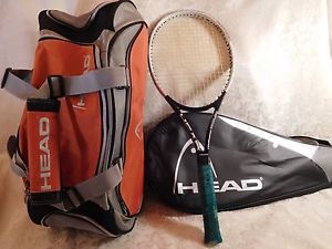 Head LiquidMetal Rave Tennis  Racquet w/cover & canvas shoulder gym bag