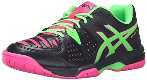 ASICS Women's GEL-Dedicate 4 Tennis Shoe Black/Green Gecko/Hot Pink 5 B(M) US