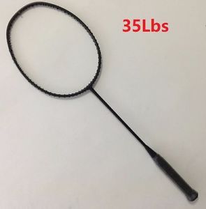 Sports Professional Badminton Racket Durable String Carbon Racquet Grip 35 Lbs