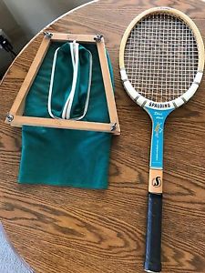 Vntg Spalding Doris Hart Signature All White Ashbow Tennis Racquet,Cover,Brace