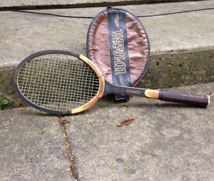 Vintage Wilson Advantage Wood Tennis Racquet Medium 4 5/8 Cover Leather EUC