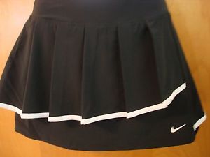 NIKE Women's Tennis Skort w/Pleats Black & White Sz XS Extra Small NWT NEW $58