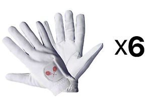 Tourna Mens Full Finger Tennis Glove Right Hand Sheepskin Leather Medium(6-Pack)