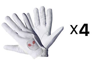Tourna Mens Full Finger Tennis Glove Right Hand Sheepskin Leather Medium(4-Pack)