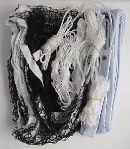 Porter Badminton Black Mesh Net 20' x 30" with 1" openings Attachment Cords NEW