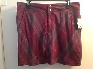 NWT NEW PAGE & TUTTLE Skort Tennis Gray Pink Print $65 Retail 10 Medium M