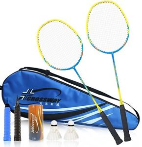 Sports Professional Badminton Racket Light Weight Carbon Fiber Racquet PU Grip