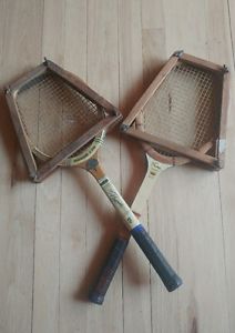 Vintage tennis rackets with straighteners Valcona Wilson Jack Kramer
