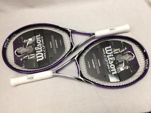 2-Pk Wilson Tennis Racquet Violet Force 110" sq Power Comfort Womens 4-1/4" Grip