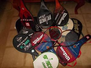 Lot of 14 Tennis Racquets - Wilson - Dunlop - Prince - Head - acquetech - WWT