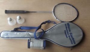 Micro Carbon Graphite Titanium Racket With Case and two Birdies Crane Sports