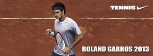 Nike Federer 2013 Roland Garros Men's "Shirt Only" !  Purple