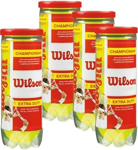 Wilson Championship Tennis Ball Extra Duty 4 Can of 3 Balls 12 Pieces Dog Toy