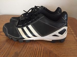 ADIDAS TENNIS SHOES BASEBALL ADITUFF BLACK  WHITE MENS UNISEX SIZE US 10.5