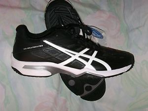ASICS Gel-Solution Lyte 3 Tennis Shoe, Men's 10, Black/White/Silver E602N