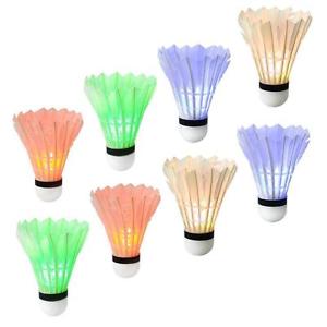 Badminton Shuttlecock Dark Night Glow Birdies LED Lighting 8 piece NEW
