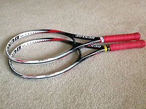 Pair of Dunlop Biomimetic 200 95 head size 18x20 4 3/8 grip Tennis Racquet