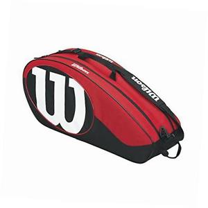 match ii racquet bag (holds up to 6), black/red
