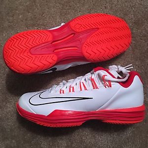 Nike Lunar Ballistec 1.5 Tennis Shoes White / Bright Crimson 705285-108, Size 9