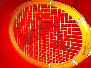 Used Pancho Gonzales Autograph Tennis Racket All White Ashbow Wood Spalding