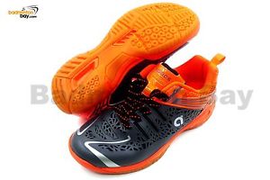 Apacs Cushion Power 076 Grey Orange Badminton Shoes With Improved Cushioning
