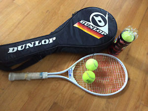 Vintage Wilson GLM25 Tennis Racquet with tennis balls & Dunlop padded case
