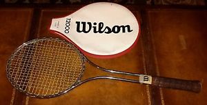 Vintage Wilson T2000 Metal Tennis Racquet 4 1/2 L Grip w Cover Excellent cond