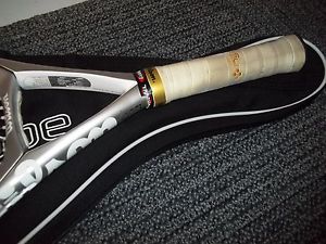 Wilson node n3 White Tennis Racket with Case - Used. Minimal use, good condition
