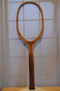 Antique Dreadnought Driver Harry Lee Tennis Racquet early1900 Vntg Thelma Long?