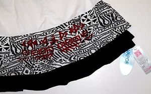 Lucky In Love White Black Red Print Tennis Skort NWT Size Medium 8/10 NEW Womens