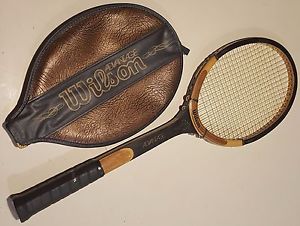Advantage Wilson Wood Tennis Racquet Strata Bow 4-3/4 wooden racket Near Mint