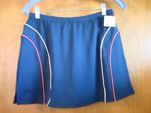 NWT Bolle Tennis Women's Skirt Skort Blue Peach & White Trim NEW MSRP $54 Small