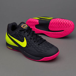 NIKE ZOOM CAGE 2 TENNIS SHOES FEDERER BLACK/VOLT BRAND NEW (705247 076)