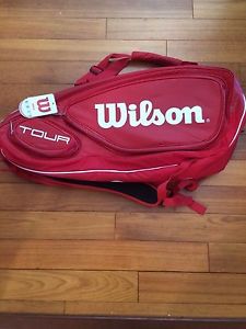 Brand New Wilson Tour V9 Pack Tennis Bag- Red