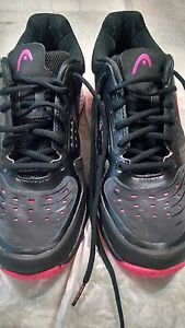 HEAD Women's US Size 9.5 "Sprint Pro" Tennis Shoes -Black/RubinRed/White