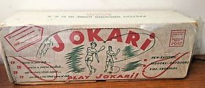 JOKARI PAULINE BETZ GAME VINTAGE IN BOX 1950'S BONZE PADDLE EDITION RAQUET GAME