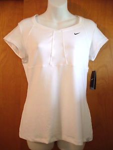 NEW Nike Women's Tennis Jersey Cap Sleeve Shirt Top White NWT MSRP $55 Large