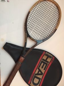 Vtg HEAD EDGEWOOD Graphite Open Throat Wooden Tennis Racket 26.75" long 4 3/8"