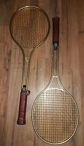 Two (2) Rod Laver Grand Slam 4 1/2 Chemold Racket Aluminum Gold