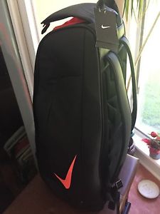Nike Court Tech backpack - black/silver/crimson. Holds up to 12 rackets.