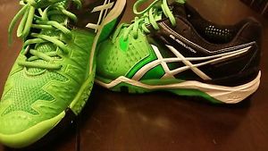 Asics Men's Gel-Resolution 6 Tennis Shoe Flash Green/Blk gently used