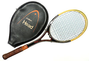 Guillermo Vilas AMF Head Wood Tennis Racquet Straight w/ Cover 4 1/2 *Nice