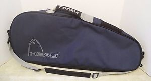 Head Canvas 3 Pack Tennis Bag - Black/Blue/Gray - EUC